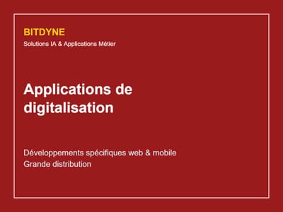 Applications de digitalisation sur mesure — grande distribution - Desarrollo de Software