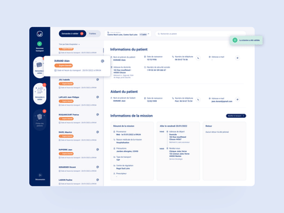 Plateforme Saas pour un standard ambulancier - Usabilidad (UX/UI)