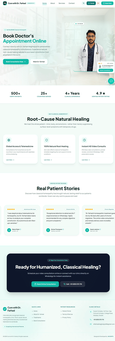 Cure With Dr.Farhad - Website Creatie