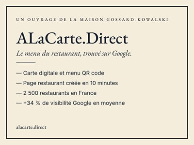ALaCarte.Direct : carte digitale et menu QR code pour les restaurants - Web Application