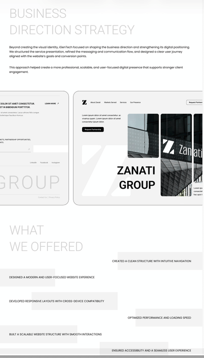 Zanati Brand identity & Web development - Website Creation