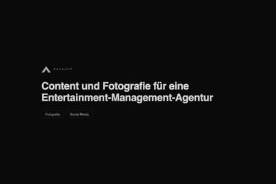 Content und Fotografie für eine Entertainment-Management-Agentur - Photography