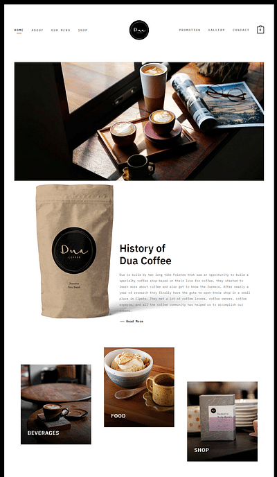 E-Commerce Web Design Dua Coffee - E-commerce
