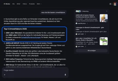 gbm Labor | Platz 1 in Google AI Overviews durch GEO - SEO