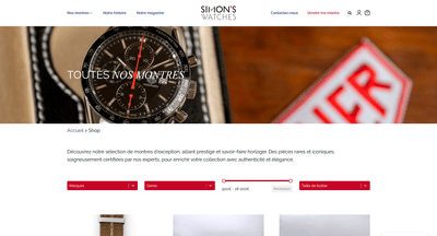 Création de la boutique en ligne Simon's Watches - E-commerce