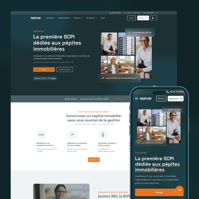 Epsicap - site web SCPI et simulateur intérêts - Création de site internet