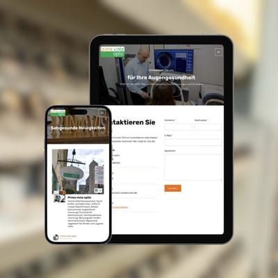 Prima Augen - „Prima Vista Optic“ - Webseitengestaltung
