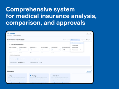 Financial calculation tool for an insurance company - Innovation