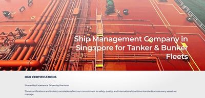 Emaris Shipping: search-led site for a Singapore ship manager - Website Creation