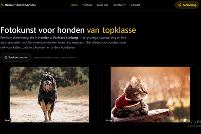 Website voor Haiduc Honden Services - Website Administratie