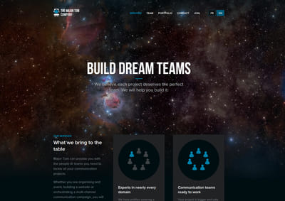 Major Tom Website and application - Application web