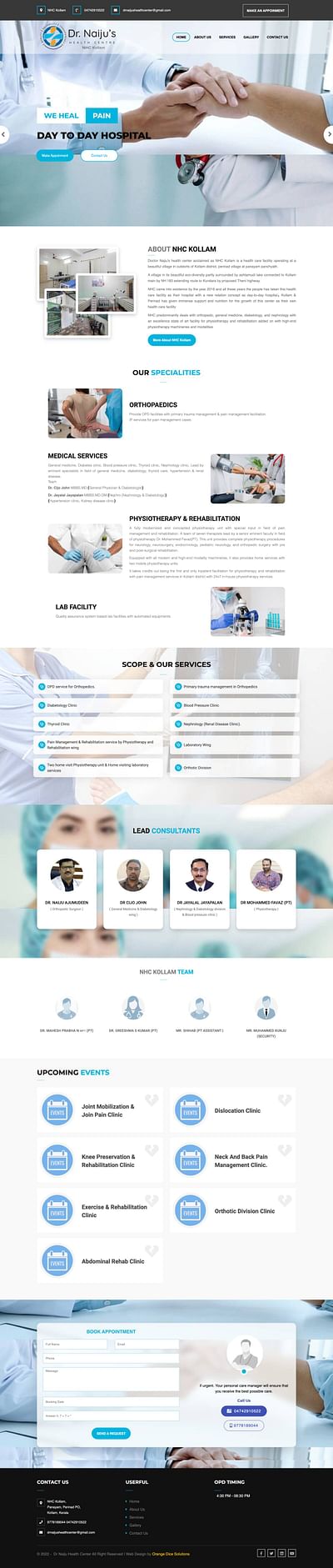Website developed for NHC hospital Kollam - Onlinewerbung