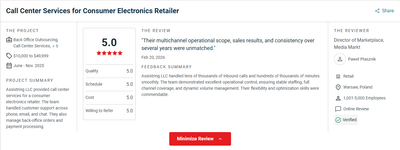 Call Center Services for Consumer Electronics Retailer - Marketing