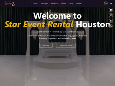 Star Event Rental: event rental website with quote list - E-commerce