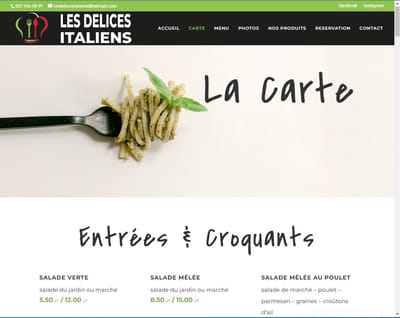 Création du site internet🍕: Les Délices Italiens - Création de site internet