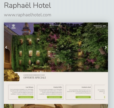 Raphael Hotel - Creazione di siti web