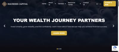 Hauberk capital website development - Webseitengestaltung