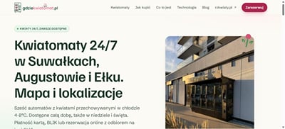 Flower vending machine locator for Suwałki, Augustów and Ełk - Creación de Sitios Web