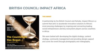 British Council - Impact Africa - Pubblicità