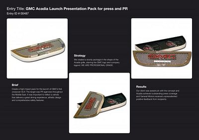 GMC ACADIA LAUNCH PRESENTATION PACK FOR PR - Publicidad