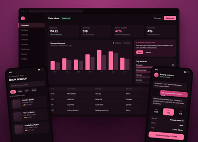 AI-Powered Marketplace for Salon & Parlor Management - App móvil