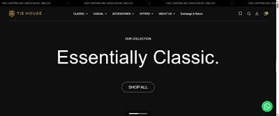 Tie House: Bilingual Menswear E-commerce for a 105-Branch Retailer - E-commerce