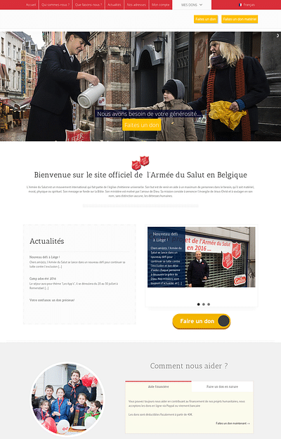Armée Du Salut (Salvation Army) - Belgium - Création de site internet