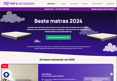 Redesign en Conversieoptimalisatie Top5matrassen - SEO
