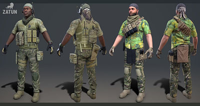 3D Soldier characters - Diseño Gráfico