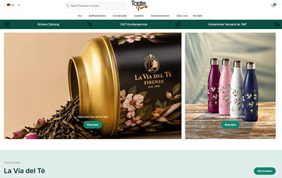 Webdesign & Online-Shop für Taste Vero Hamburg - Création de site internet