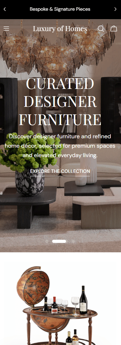 Re-Design eCommerce: Luxury of Homes - Creazione di siti web