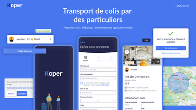 Transport de colis par des particuliers : Koper - Application mobile