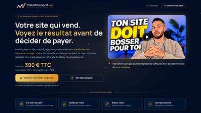 Mon Site Qui Vend | Offre de création de sites pros qui convertissent - Application web