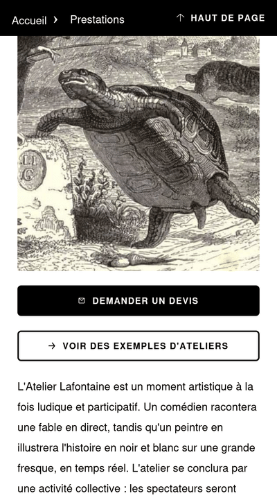 Portfolio d'artiste - Création de site internet