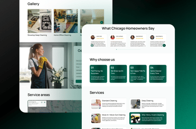 Cleaning services landing page - Website Creation