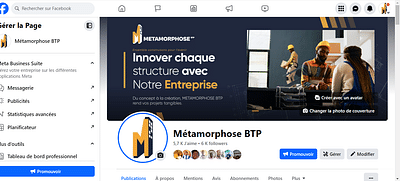 Gestion de page Facebook Métamorphose - Social Media
