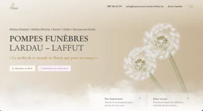 Site web sur mesure pour un groupe de pompes funèbres — Lardaut-Laffut - Website Creatie