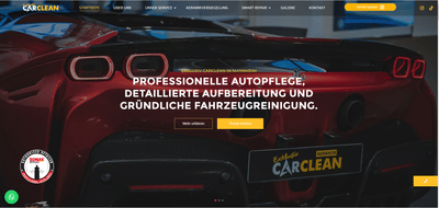 Webseite für Exklusiv Carclean - Website Creation