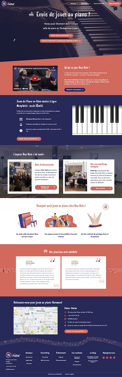 Création de site pour New Note - Création de site internet