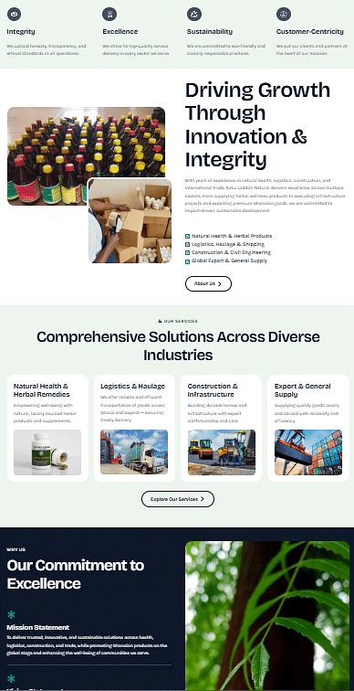 Koku Loddoh Natural website - Webseitengestaltung