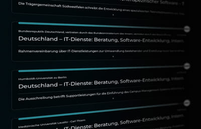 Tedhunter - die intelligente Suche für europäische Ausschreibungen - Software Entwicklung