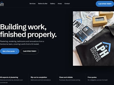 LPH Building Services: building company website with project galleries - Website Creation