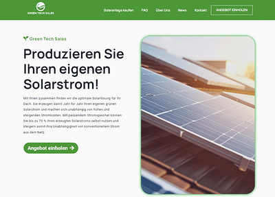 Green Tech Sales • One-Pager Erstellung - Grafikdesign