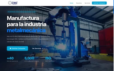 Sitio web para CNC Industrial - Website Creatie