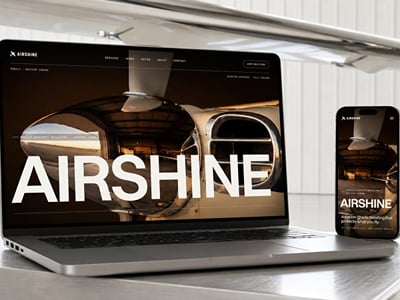 Airshine aircraft detailing website - Création de site internet