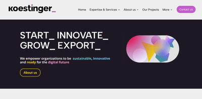 Corporate Website-Design für Koestinger Consulting mit klarer Struktur - Webseitengestaltung
