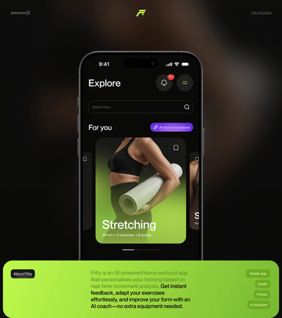 UX/UI Design for AI Fitness Mobile App | UX/UI + Branding (Figma) - Design & graphisme