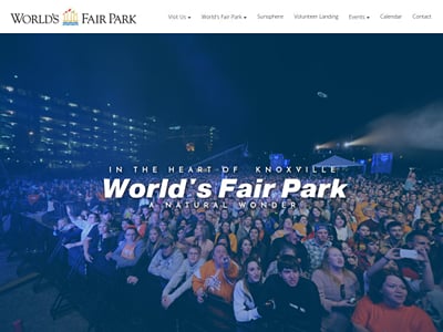 World's Fair Park: Knoxville landmark park website - Website Creation