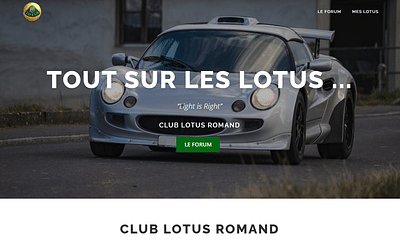 Site internet Club Lotus Romand - Community management