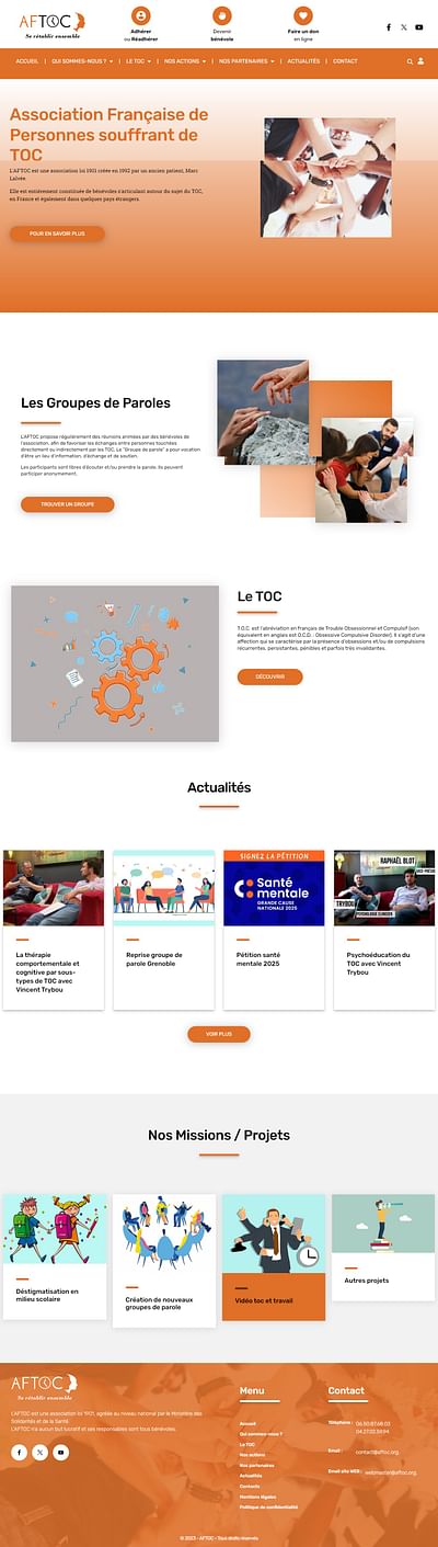 AFTOC - Association de Personnes souffrant de TOC - Webanwendung